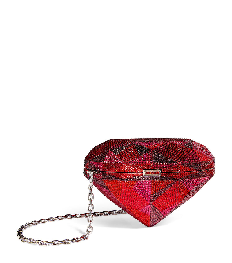 Embellished Diamond Ruby Clutch Bag