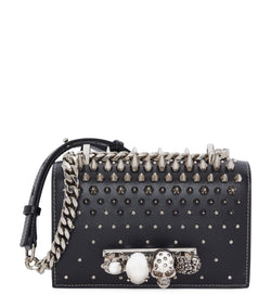 Mini Leather Studded Satchel Bag