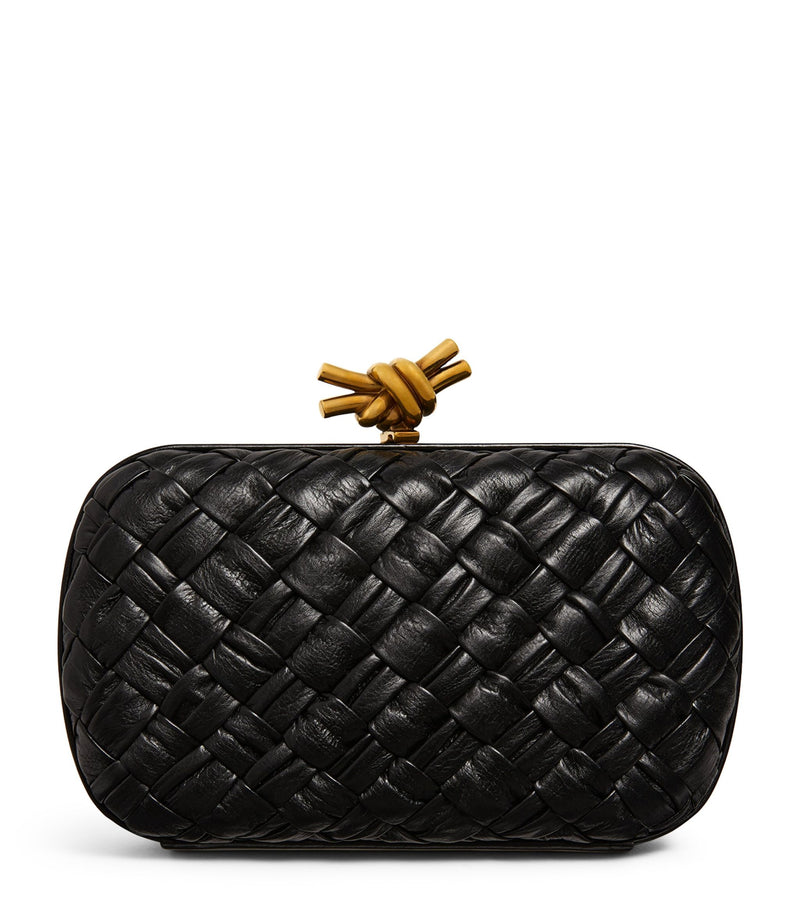 Leather Knot Minaudiere Clutch Bag